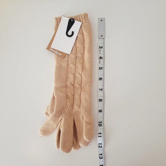 Wool Winter Scarf Gloves & Ear Warmer, Cable Knit Warm Matching Set - Picture 3 of 6